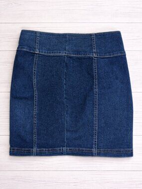 SO High Rise Denim Mini Skirt Size 5/27 Small Blue Jean Skirt NWT